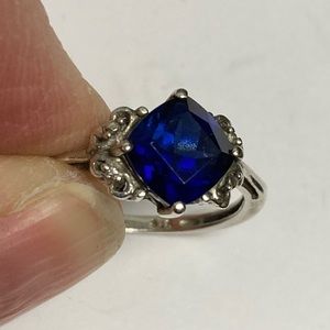 Kay Jewelers lab created sapphire ring sterling silver